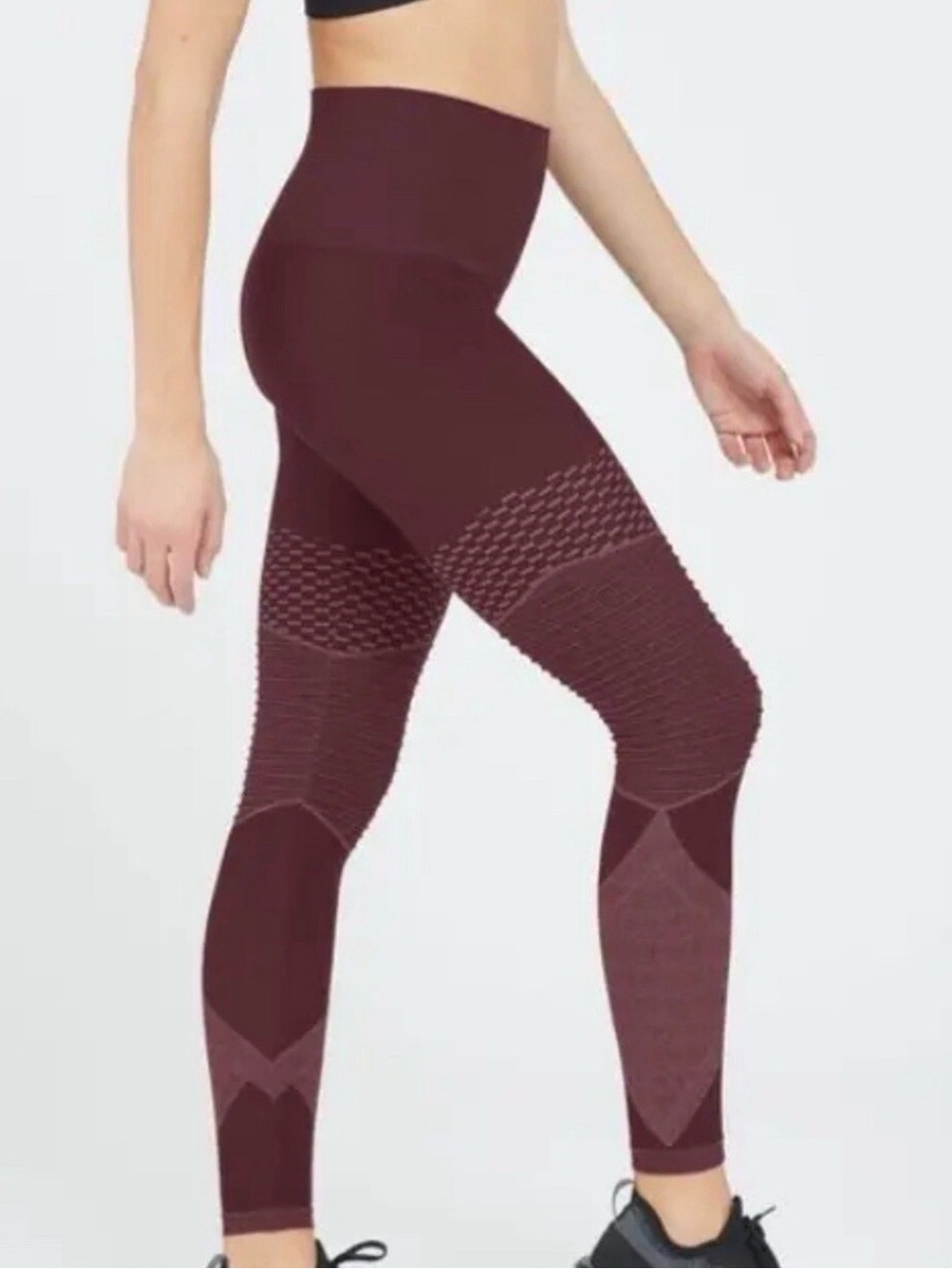 Spanx Women’s Seamless Moto Leggings - Burgundy